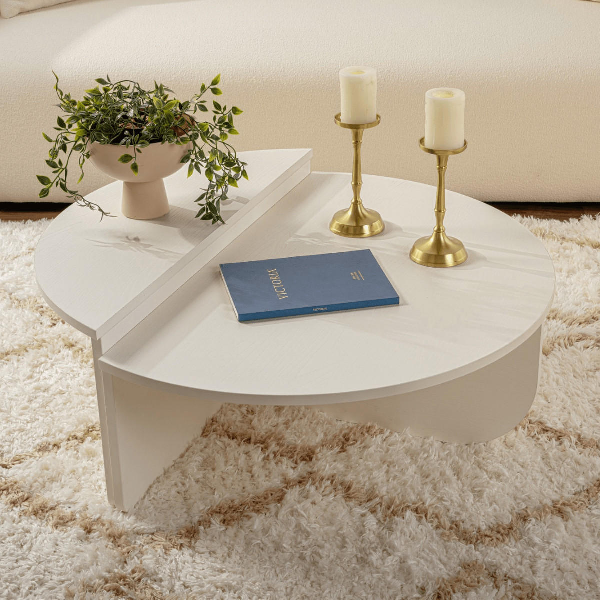 COUCHTISCH (2er-Set) orion 90/90/35 cm - Weiß, Holzwerkstoff (90/90/35cm) - Calicosy