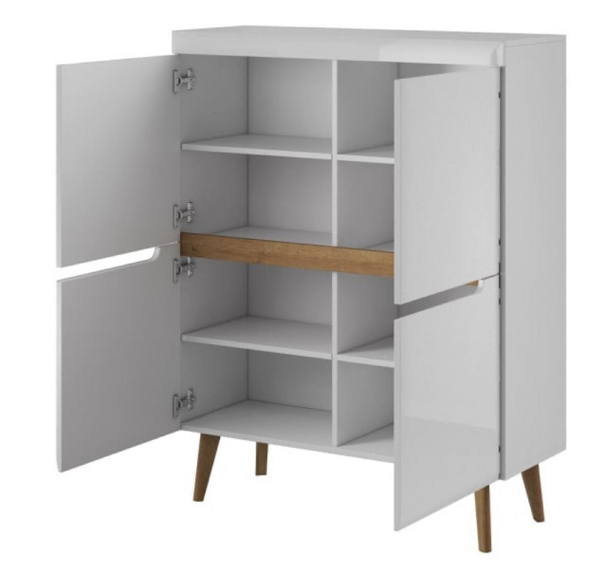 KOMMODE Weiß Riviera Eiche Nordan NK107 - Multicolor, Holzwerkstoff (107/134/40cm) - Sepro Meble