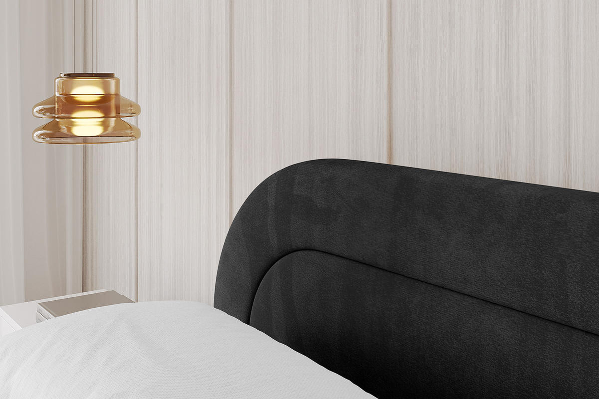 POLSTERBETT mit Bettkasten, Fußteil und Lattenrost, Boxbett mit Matratze H3/H4 - LERIS-v1-Z 120x200 Schwarz - Schwarz, Holzwerkstoff/Textil (120/200cm) - ALTDECOR