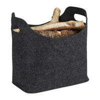 KAMINHOLZTASCHE - Anthrazit, Textil (23/39.5/40cm) - Relaxdays
