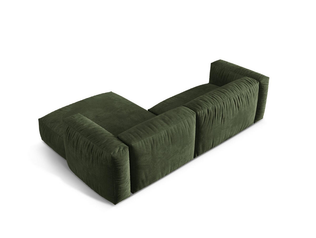 ECKSOFA modular rechts Martina aus Samt grün 2 Sitzplätze - Grün, Textil (176/283cm) - Micadoni