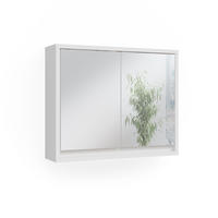 BADSPIEGELSCHRANK Mila Weiß 55 x 45 cm - Weiß, Holzwerkstoff (55/45/14cm) - Vicco