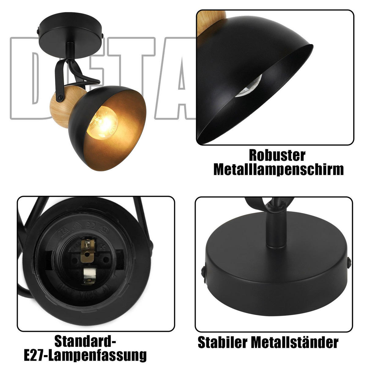 STRAHLER Forrester 18/12/15 cm - Schwarz, Metall (18/12/15cm) - Nettlife
