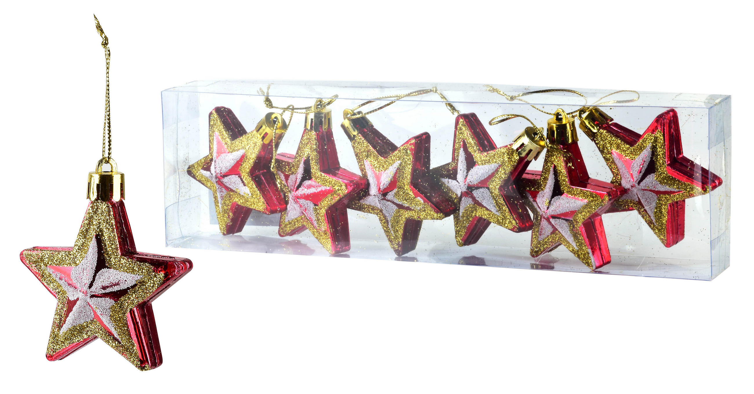 CHRISTBAUMKUGEL-SET Santa Lila Gold 7/3/8 cm Kunstoff - Goldfarben, Kunststoff (3/8/7cm) - Mondex