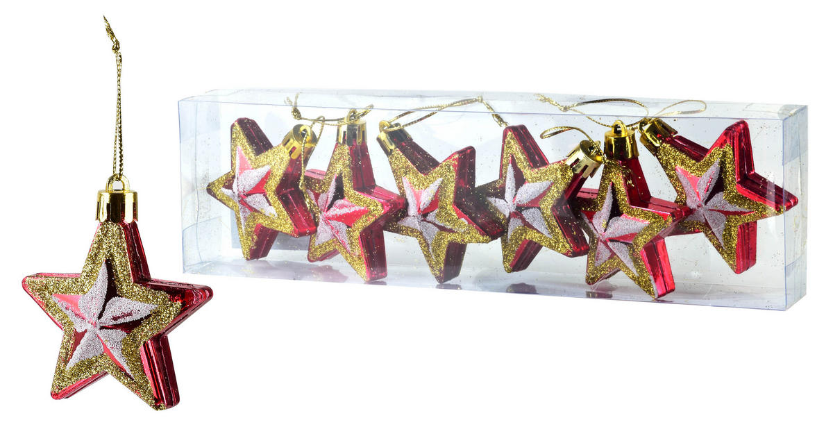 CHRISTBAUMKUGEL-SET Santa Lila Gold 7/3/8 cm Kunstoff - Goldfarben, Kunststoff (3/8/7cm) - Mondex