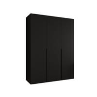 DREHTÜRENSCHRANK 202/150/52 3-türig - Schwarz, Holz (150/202/52cm) - Abiks Möbel