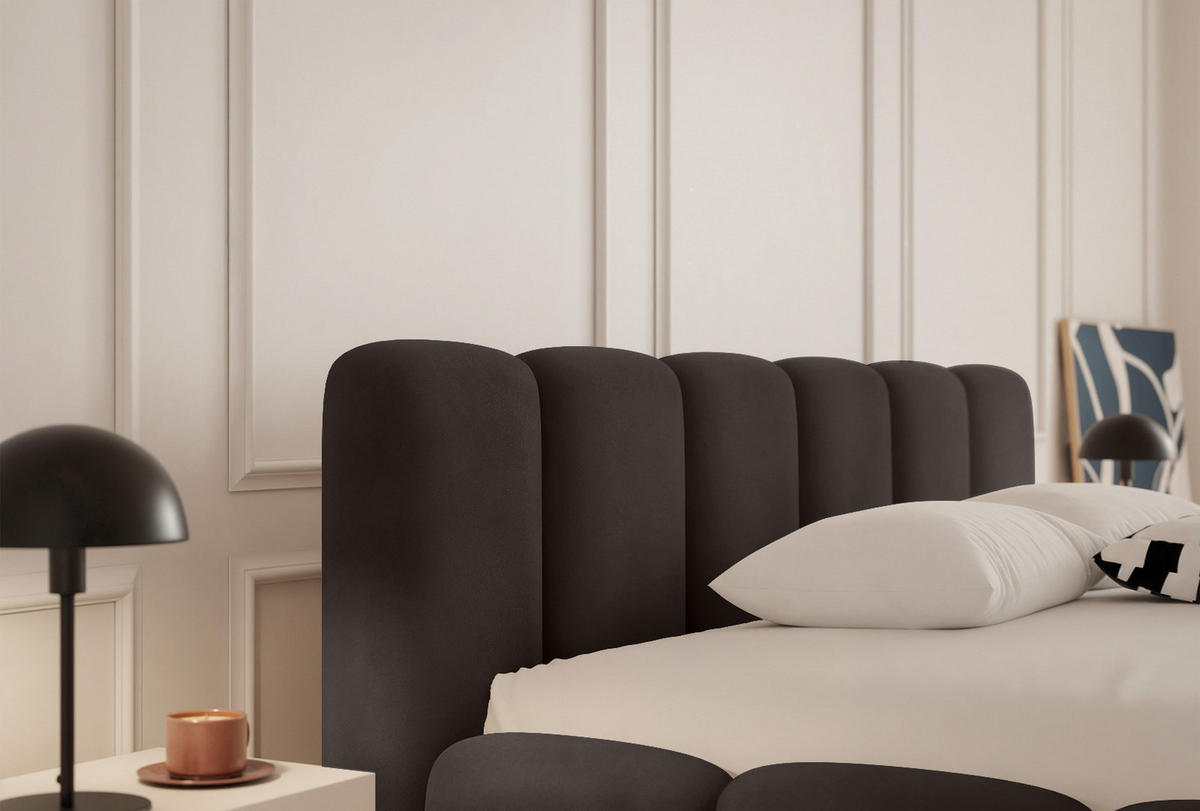 POLSTERBETT Limata 160x200 cm, Anthrazit - Anthrazit, Textil (160/200cm) - Fedve