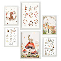 POSTER Set Mit 6 Zahlen Und Buchstaben A3 & A4 Weißer Rahmen - Weiß, Papier (29/3cm) - Nacnic