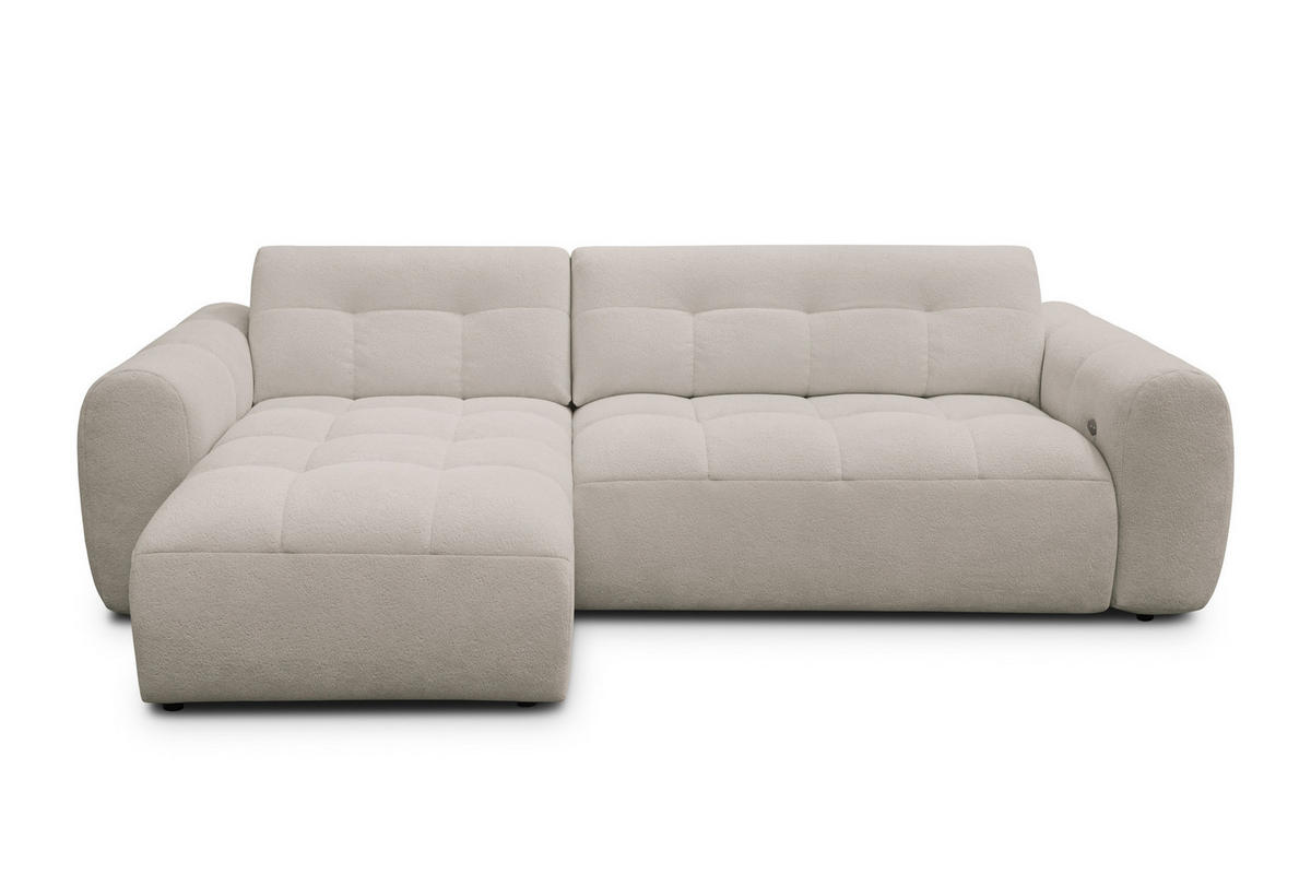 ECKSOFA LUMERO 4-Sitzer LINKS, creme - Ecru/Schwarz, Holz/Textil (275/166cm) - Courtois Laville