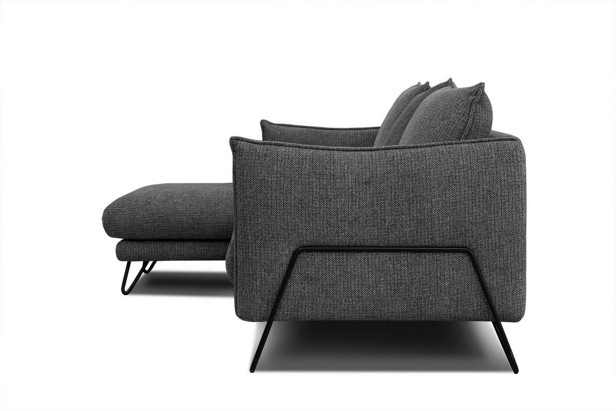 ECKSOFA HOSTEN 4-Sitzer, anthrazit - Anthrazit/Schwarz, Holzwerkstoff/Textil (158/269cm) - Courtois Laville