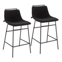 BARHOCKER CAMILLE 2er Set Boucle Schwarz - Schwarz, Textil (44/91/50cm) - SVITA