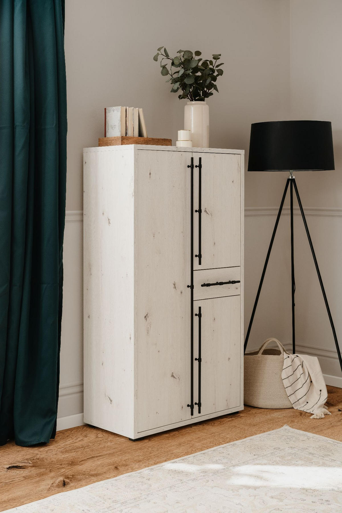 HIGHBOARD Almo 39/76/140 cm - Weiß, Holzwerkstoff (76/140/39cm) - Finori GmbH