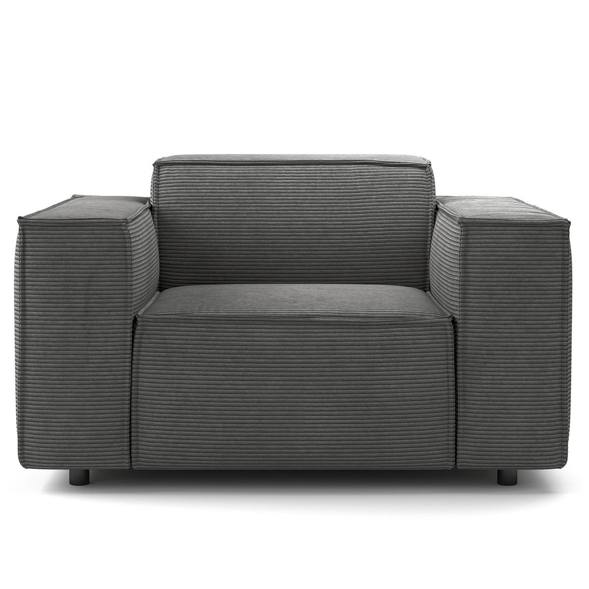 SESSEL - Anthrazit/Schwarz, Kunststoff/Textil (120/70/96cm) - home24