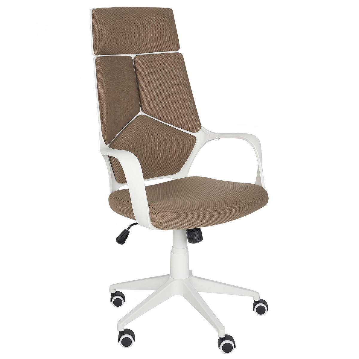 BÜROSTUHL Braun Delight - Braun/Weiß, Textil (64/116/64cm) - Beliani