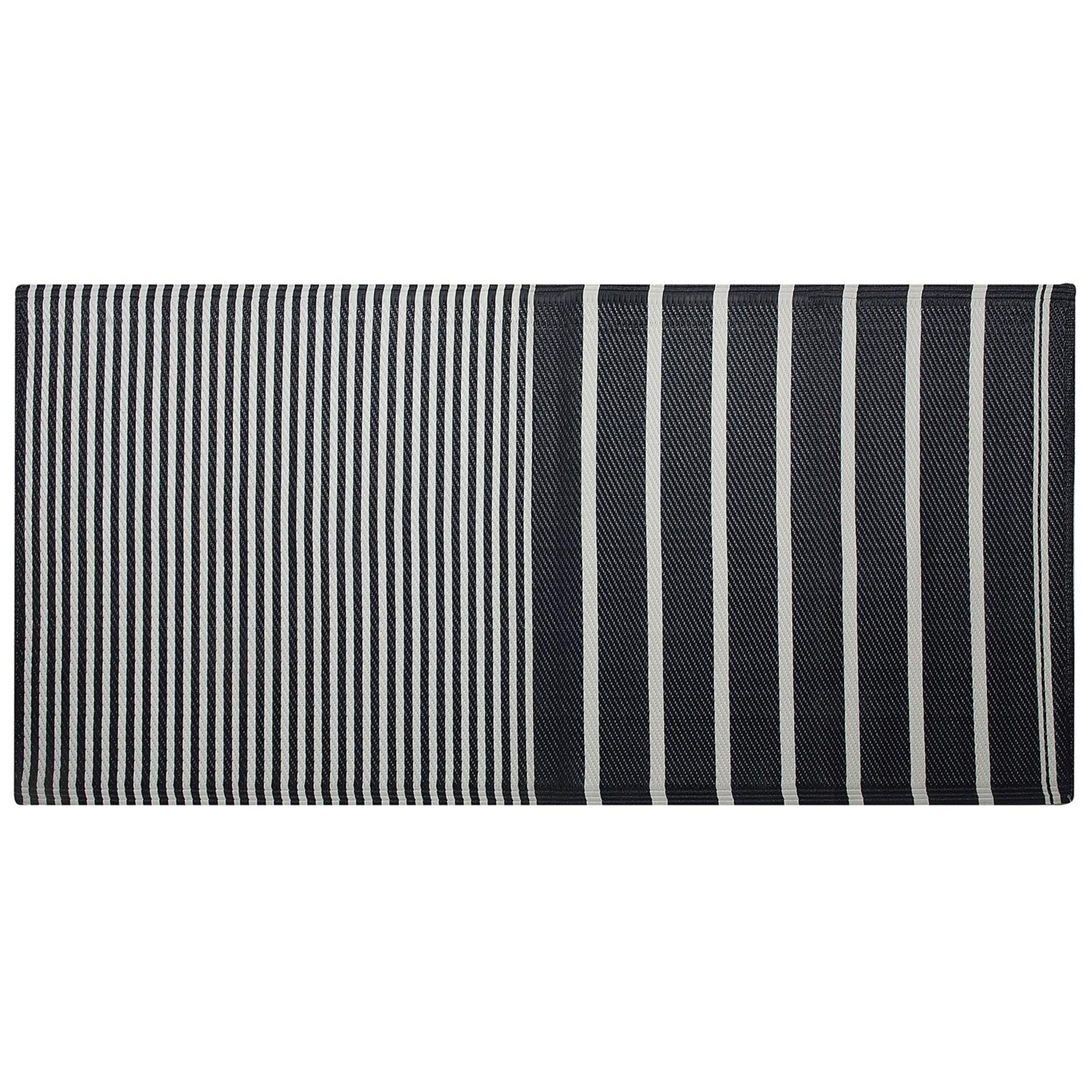 OUTDOOR-TEPPICH Haldia 180/90 cm - Schwarz, Kunststoff (90/180cm) - Beliani