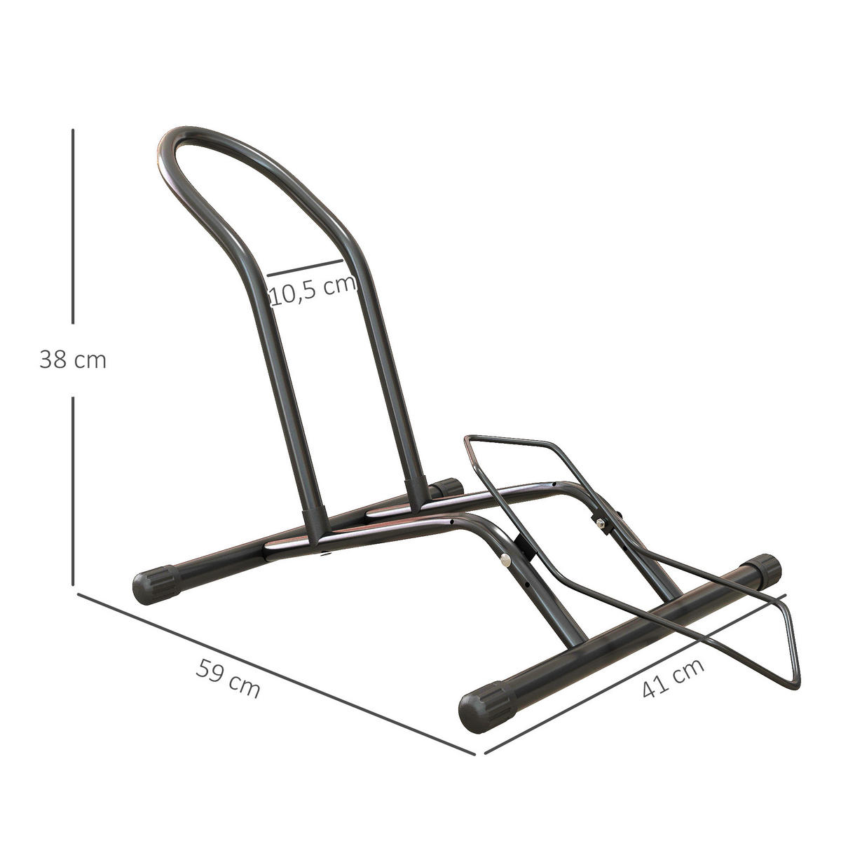 FAHRRADSTÄNDER Stahl Schwarz - Schwarz, Metall (41/38/59cm) - SPORTNOW