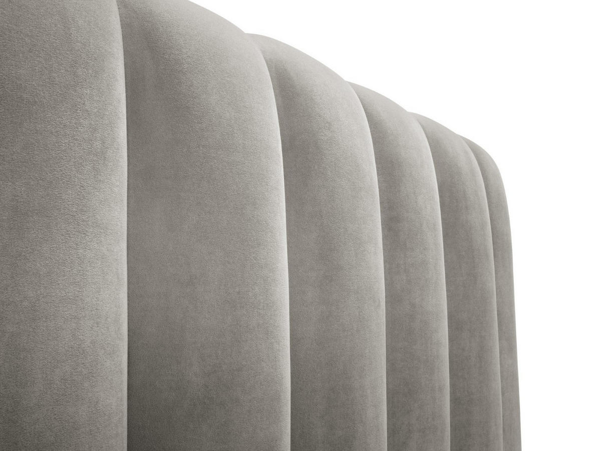 BETT mit Bettkasten und Kopfteil Kelp aus Samt hellgrau 160x200cm - Hellgrau, Textil (160/200cm) - Micadoni