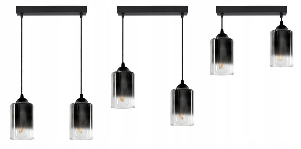 PENDELLEUCHTE GRAF - Transparent/Anthrazit, Glas/Metall (10/45/80cm) - kiki design