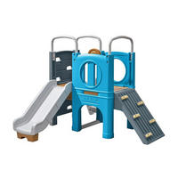 SPIELHAUS Klettergerüst Blauer und Grauer Spielplatz - Blau, Kunststoff (140/183/175cm)