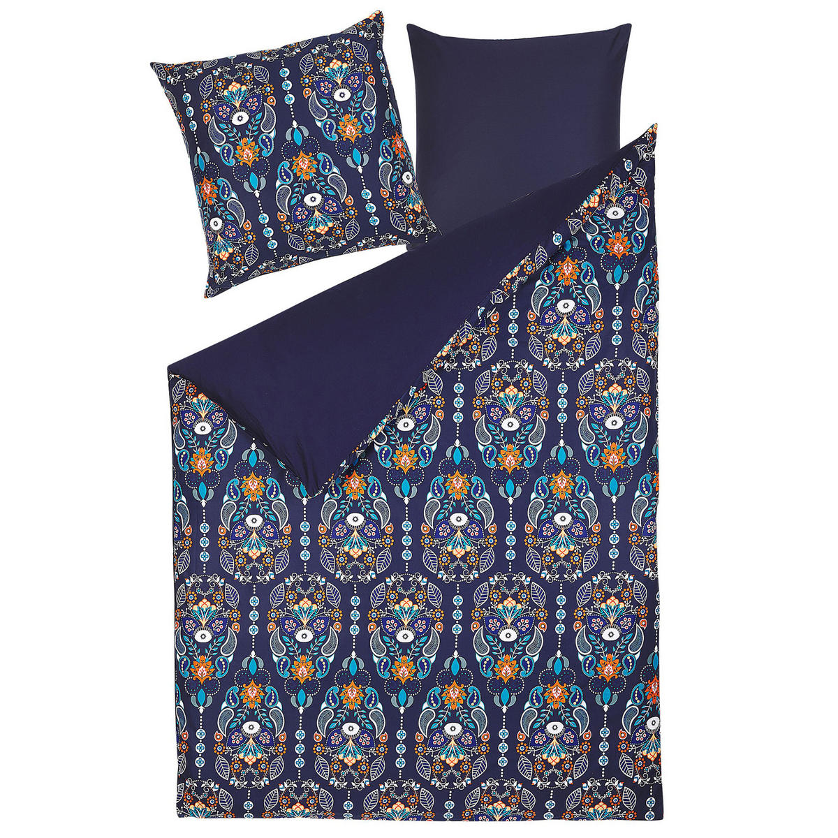 BETTWÄSCHE SET Madrona 155x220 cm - Blau, Textil (155/220cm) - Beliani