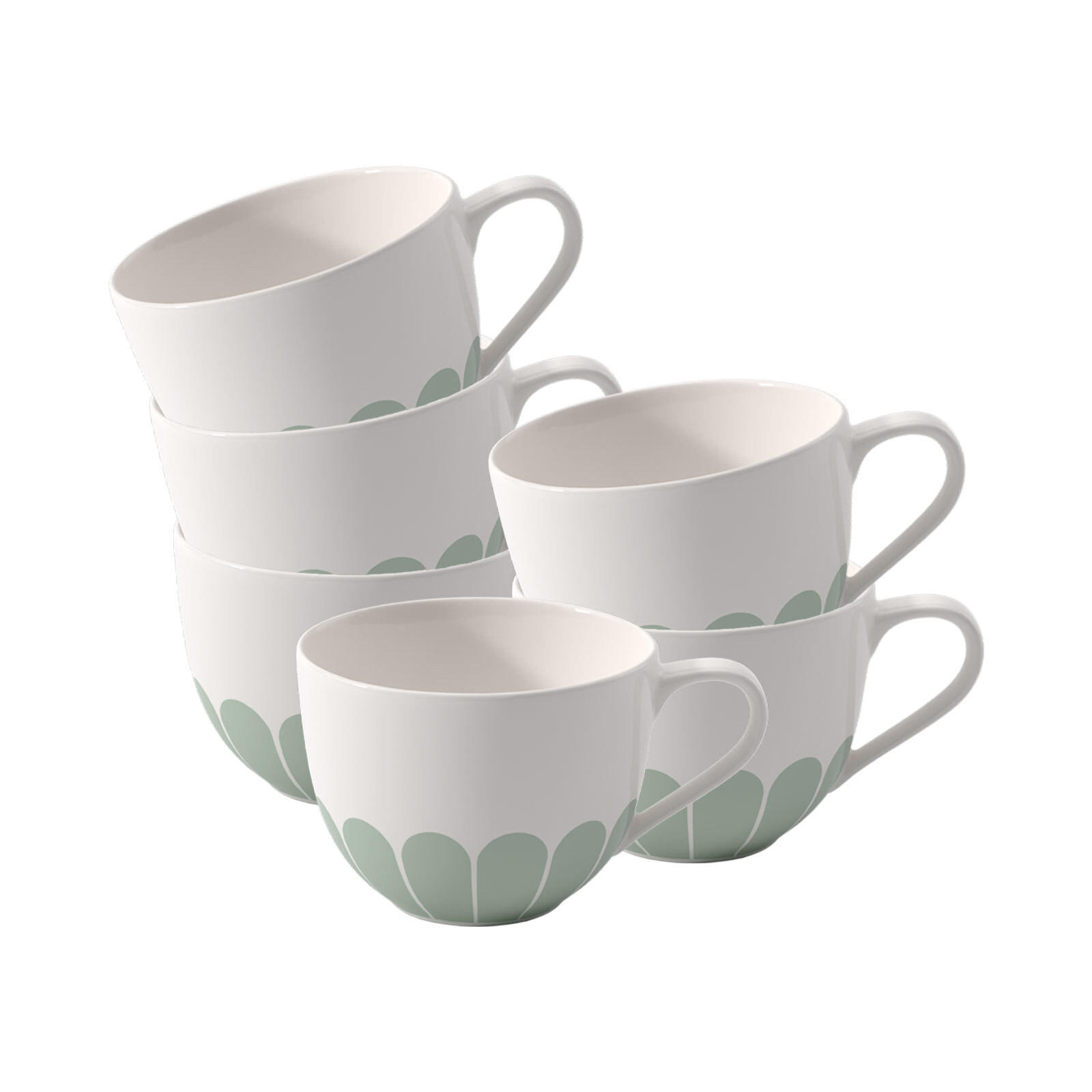 KAFFEETASSEN Fleur Couleur Vert 160 ml 6er Set - Grün, Keramik (0.16L) - Villeroy & Boch