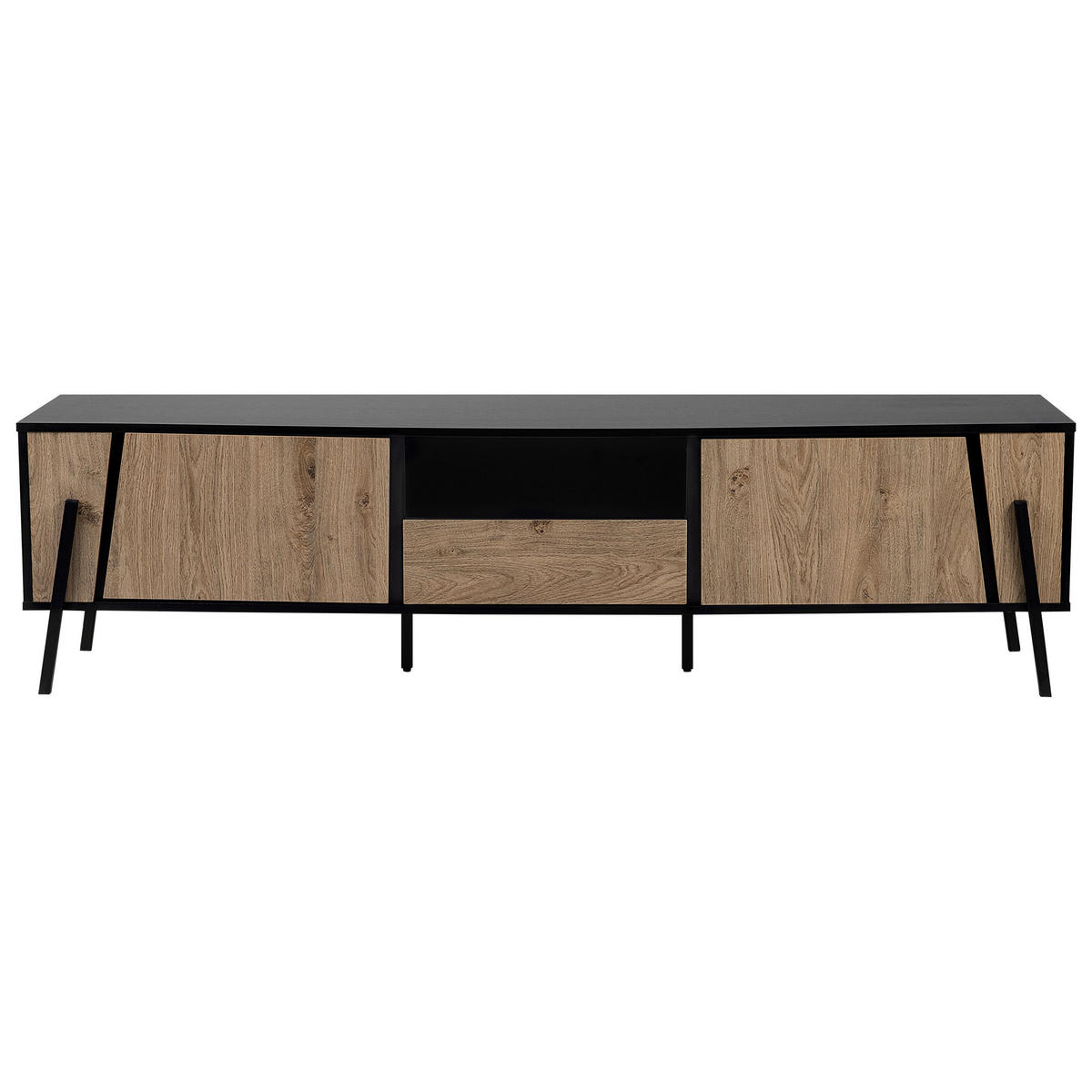 TV-MÖBEL Hellbraun, Schwarz BLACKPOOL 40/177/46 cm - Hellbraun, Holzwerkstoff (177/46/40cm) - Beliani