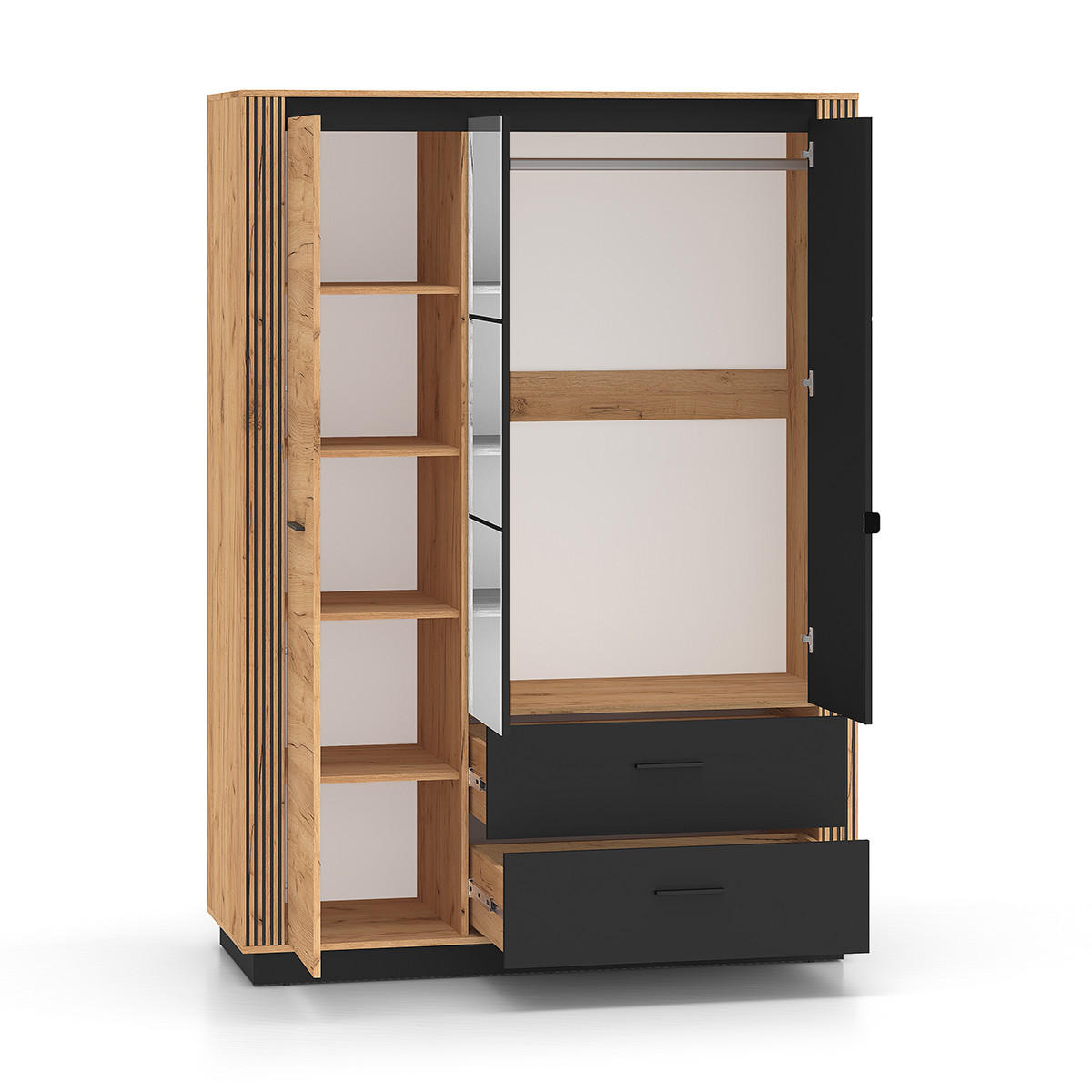 SKŘÍŇ 3DVEŘOVÁ Solal Dřevo - hnědá, kompozitní dřevo (150/210/58cm) - Petits-meubles