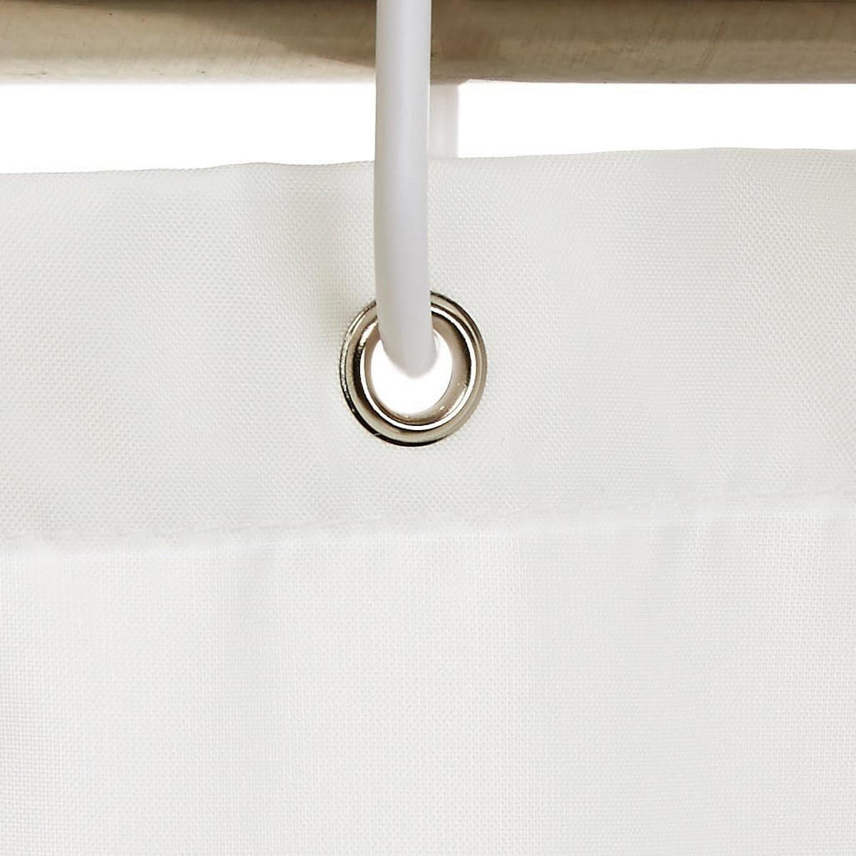 DUSCHVORHANG Weiß wasserdicht schimmelresistent mit Ösen und Haken - Weiß, Textil (180/200cm) - MCBOSON