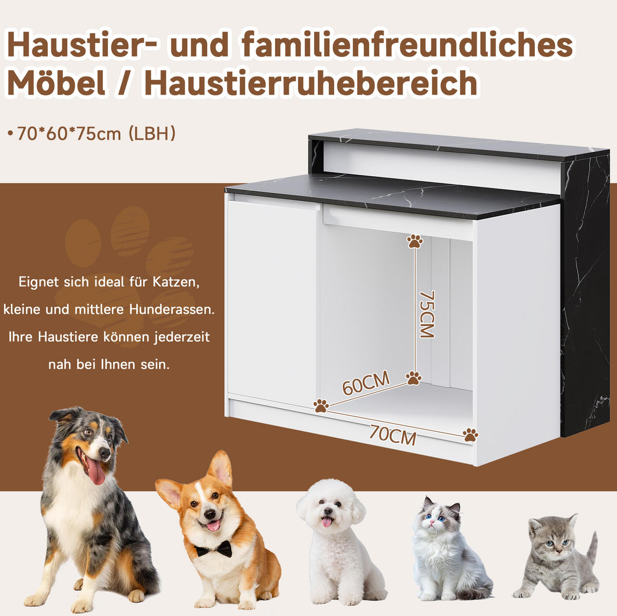 KÜCHENINSEL mit Bartresen MDF in Schwarz-Weiß-Marmoroptik - Schwarz, Holz (80/100/120cm) - Beauniv