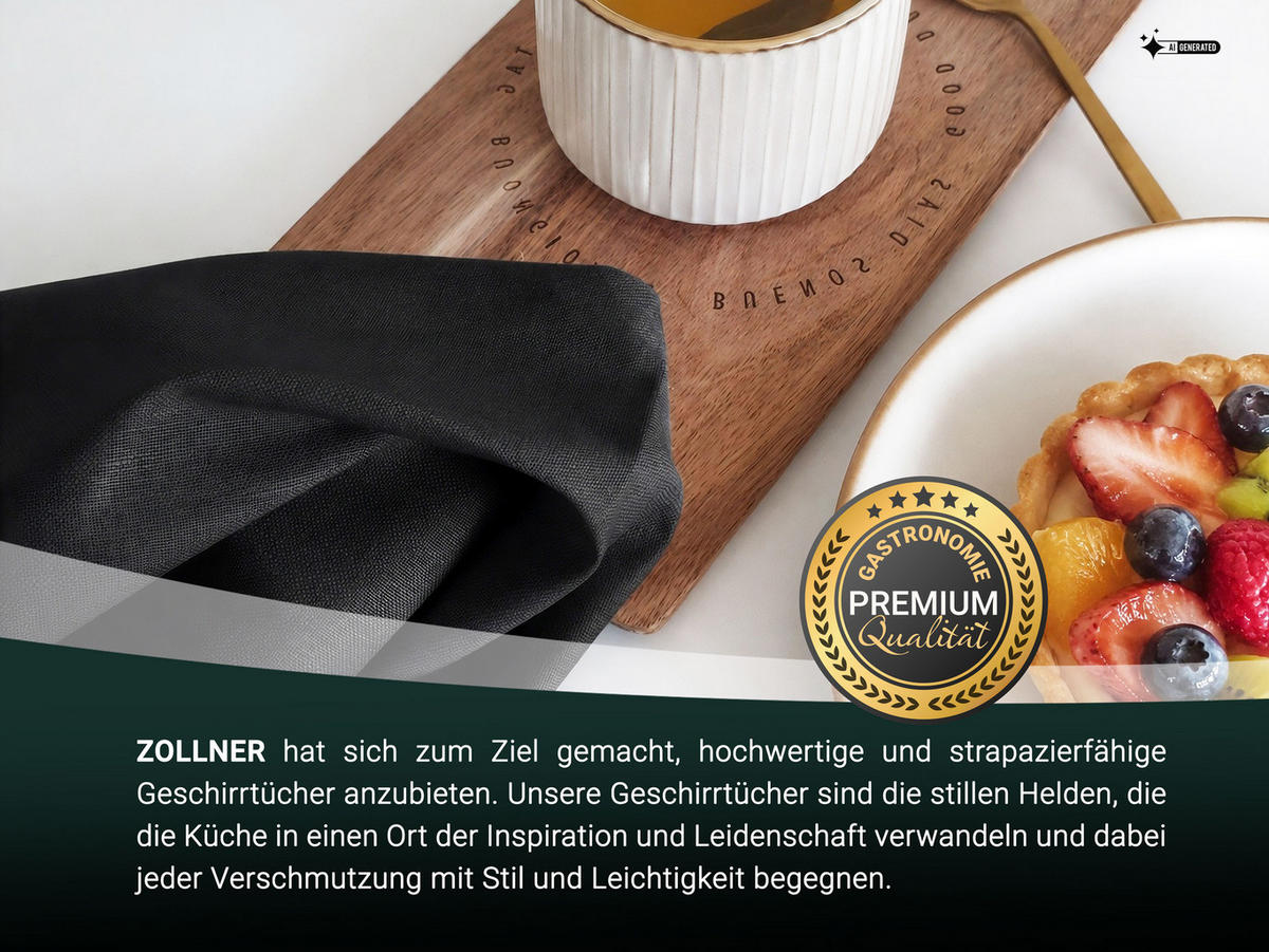 GESCHIRRTÜCHER, 4er-Set, 50x70 cm, 50% Baumwolle, 50% Leinen, Schwarz - Schwarz, Textil (50/70cm) - Zollner