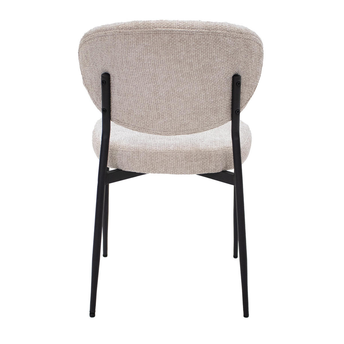ESSZIMMERSTUHL 2er Set aus Stoff, beige - Beige/Schwarz, Textil/Metall (57/80/58cm) - Giga Meubel