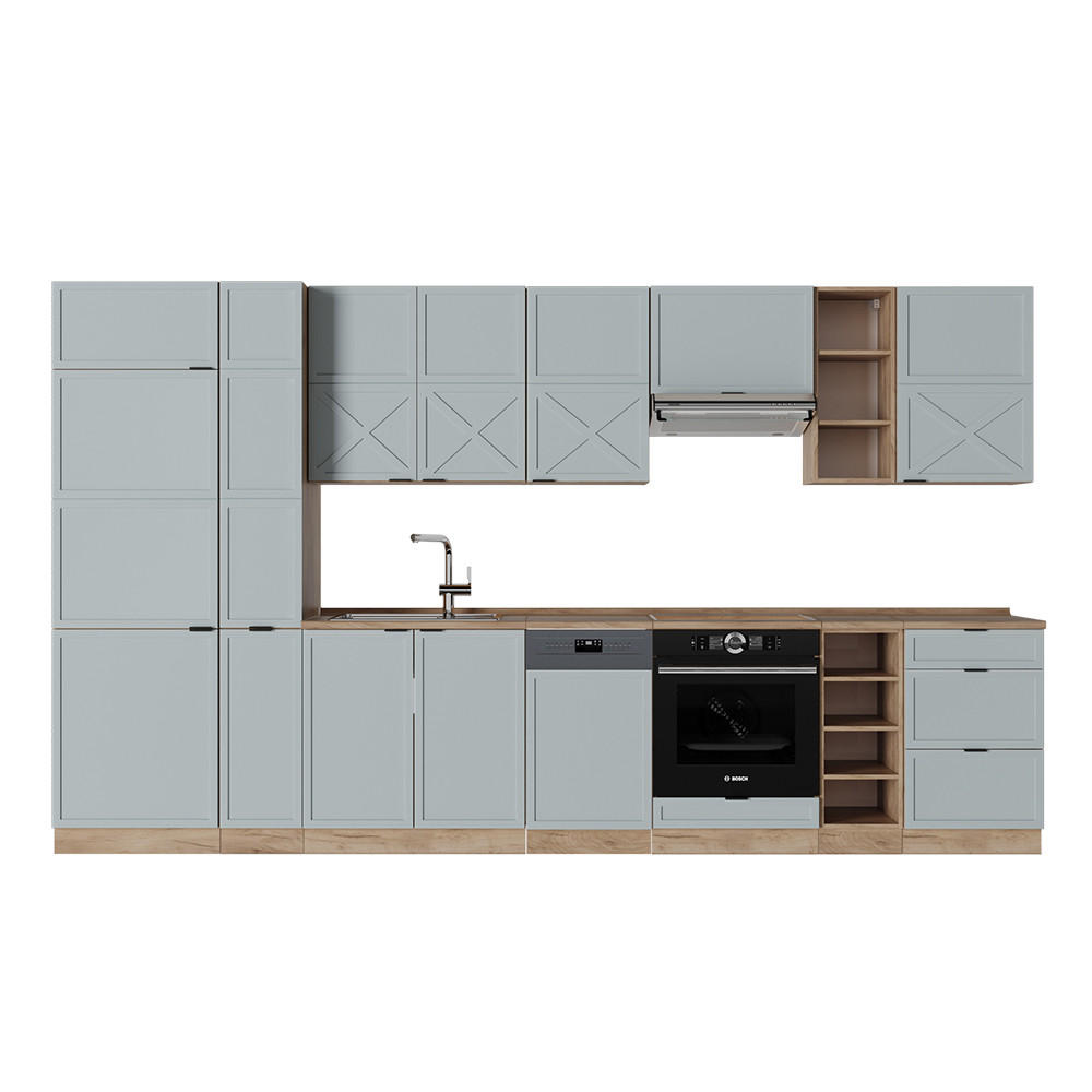 KUCHYŇSKÝ KOUT Fame-Line Světle modrošedý/zlatý dub - medově dubová/světle modrá, kompozitní dřevo (355/81.6/60cm) - Vicco