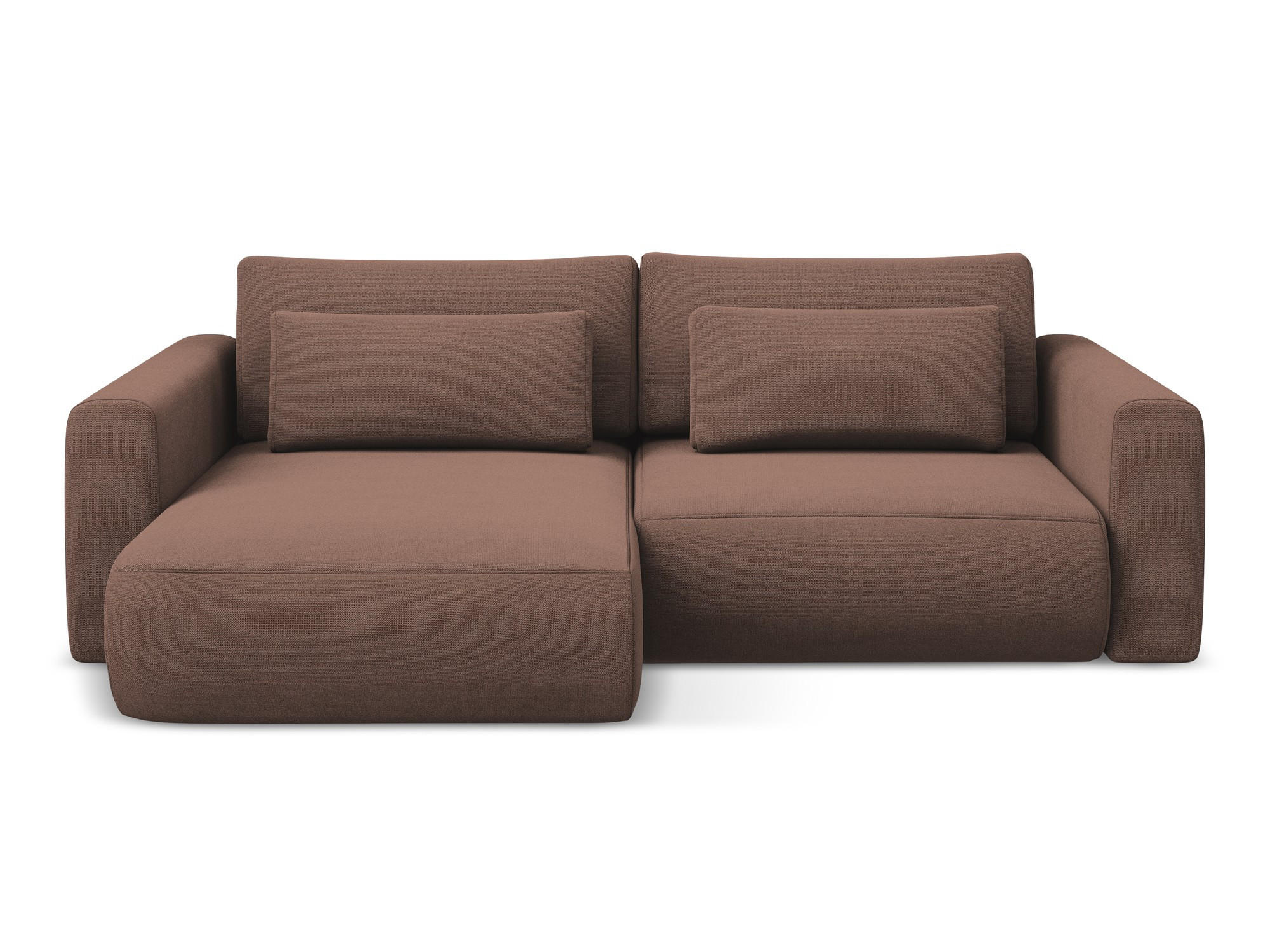 ECKSOFA mit Schlaffunktion Strukturstoff Stoff Pink - Pink/Hellrosa, Kunststoff/Textil (149/240cm) - Makamii