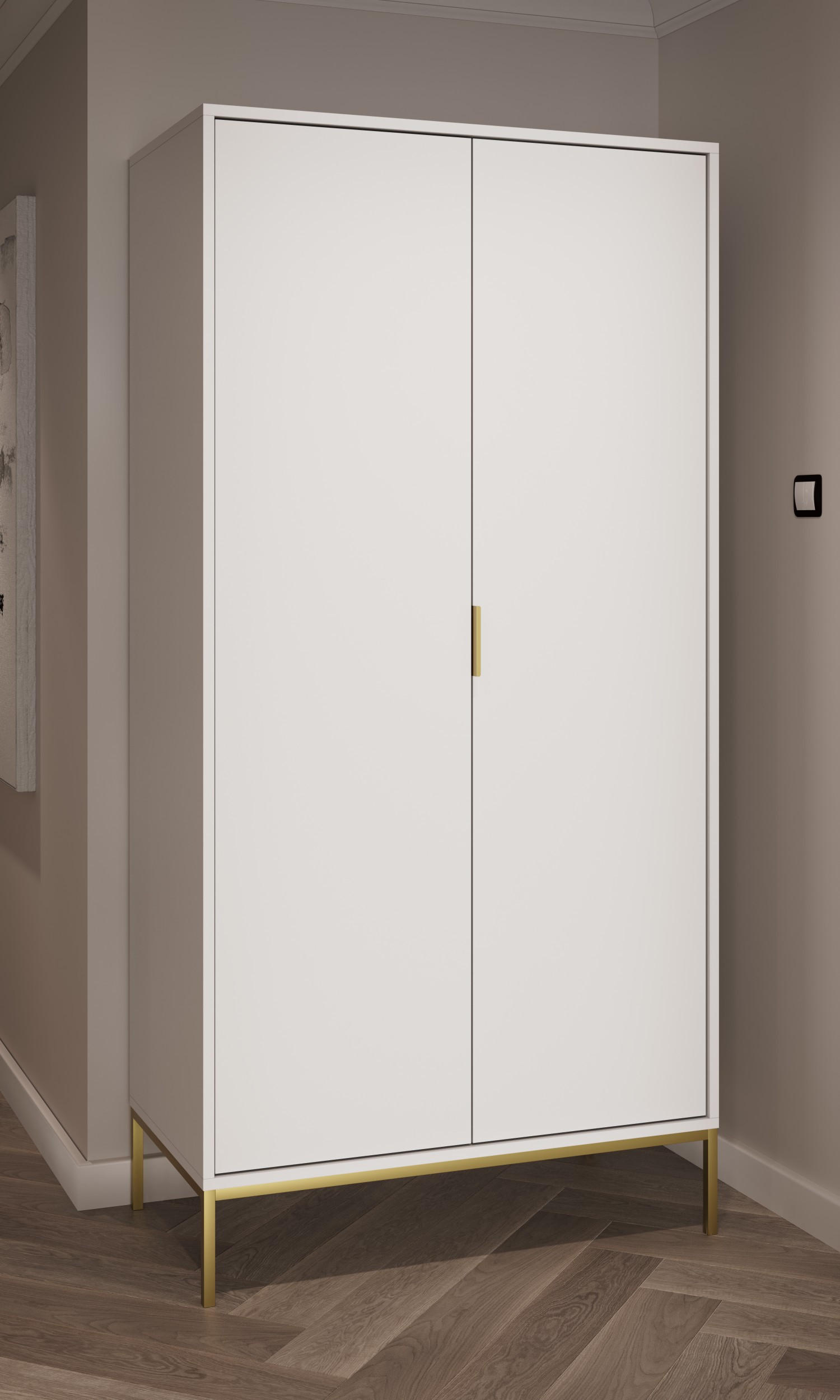 DREHTÜRENSCHRANK Austin - Weiß, Holzwerkstoff (55/205/100cm) - RAUMHIRSCH FURNITURE