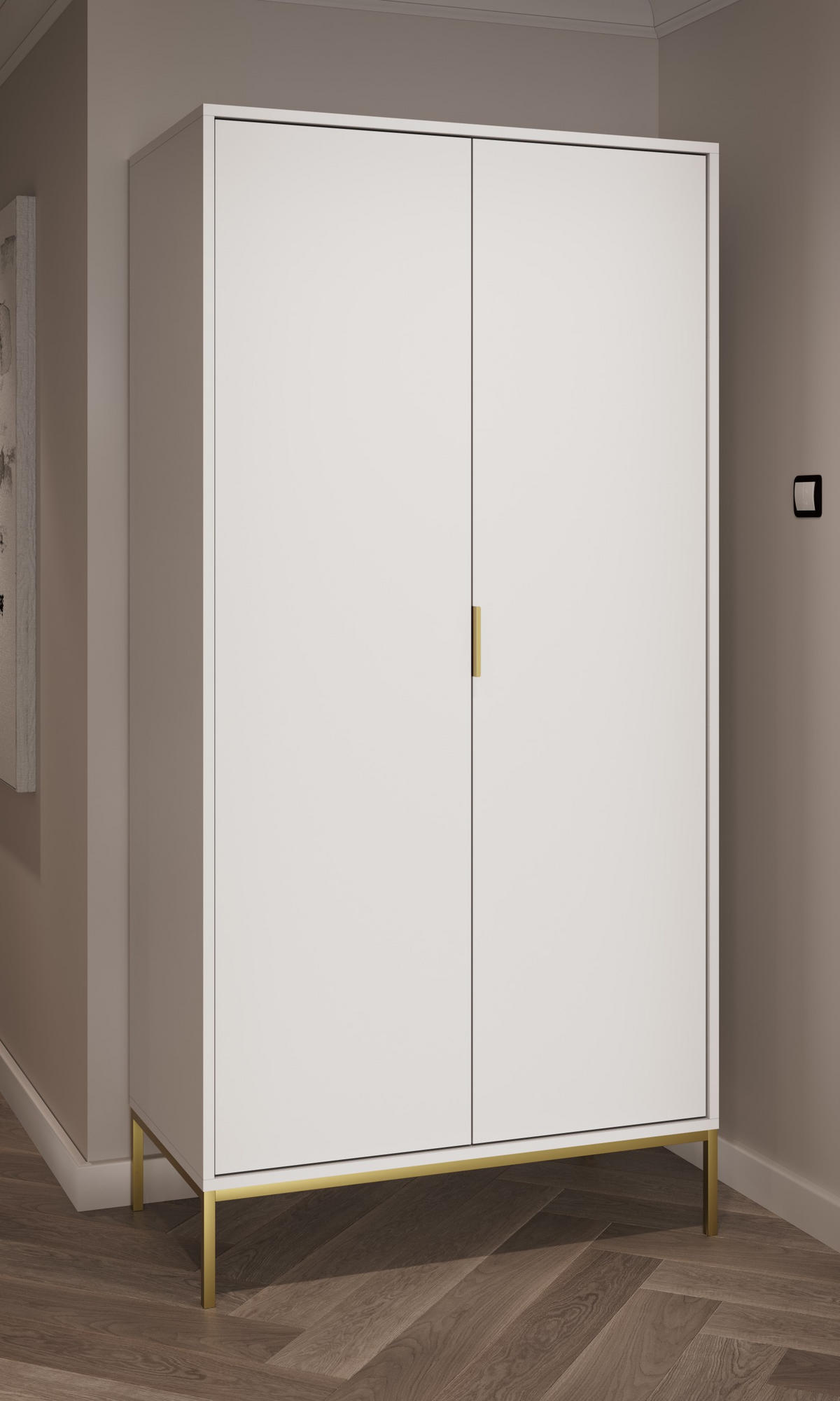 DREHTÜRENSCHRANK Austin - Weiß, Holzwerkstoff (55/205/100cm) - RAUMHIRSCH FURNITURE