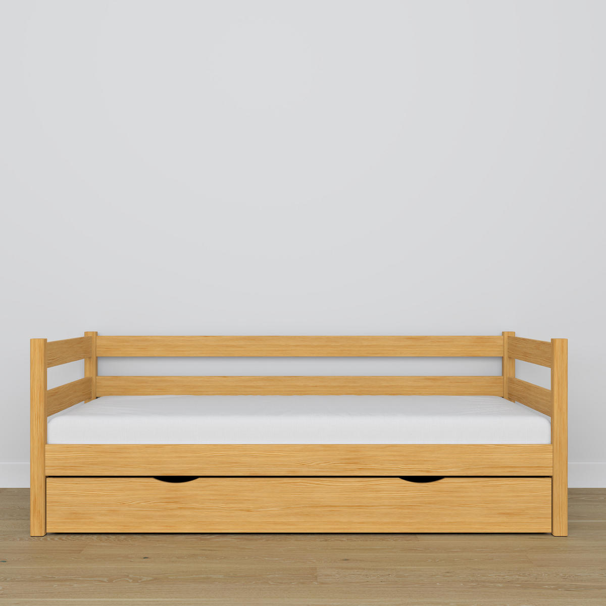 TAGESBETT mit Schublade N01 Naturkiefer 120/180 - Hellbraun, Naturmaterialien/Holz (120/180cm) - N-Wood