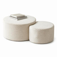 COUCHTISCH-SET 2-teilig, Beige, mit gepolsterter Oberfläche und vielseitiger Nutzung - Beige, Textil (81/127/40cm) - CHICFURN