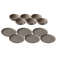 TELLER UND SCHALENSET Jasper taupe 12er Set - Taupe, Keramik (1/1/1cm) - Ritzenhoff Breker