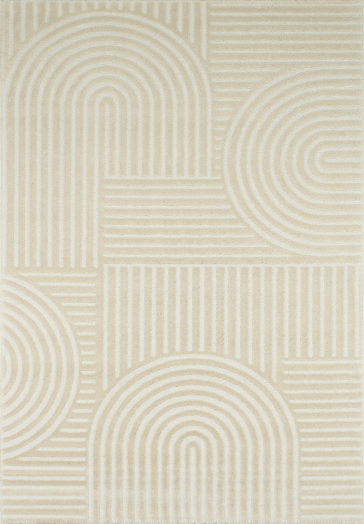 TEPPICH mit Bogenmuster in Creme Bianca 160x230 cm - Creme, Textil (160/230cm) - Nazar Rugs