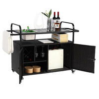 SERVIERWAGEN Küchenwagen,Outdoor Kücheninsel,Ratten,Schwarz - Schwarz, Metall (131/78/50cm) - LVHOM