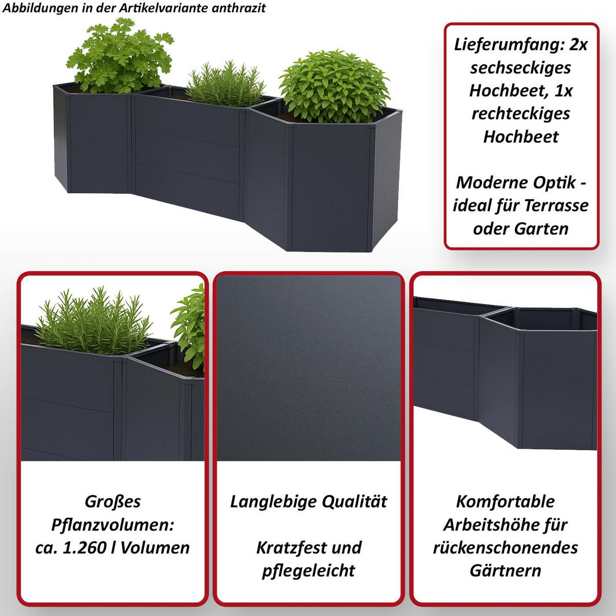HOCHBEET Grün - Grün, Metall (286/77/88cm) - MCW