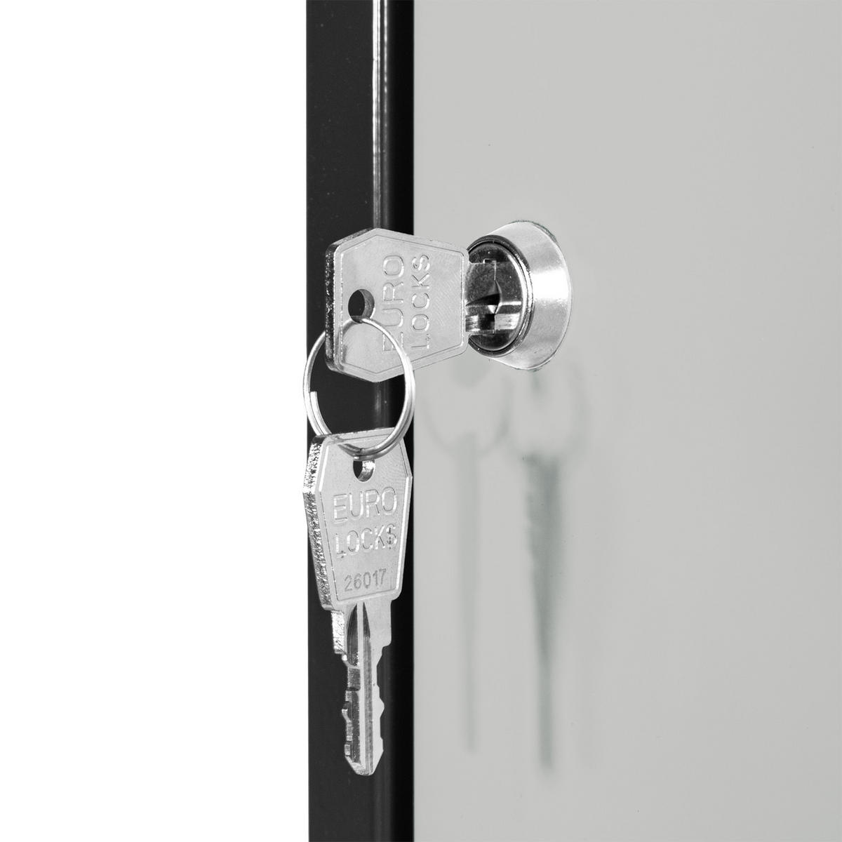SCHLIESSFACHWÜRFEL Blocky mit Zylinderschloss + 2 Schlüssel 40x40x40cm Anthrazit/Lichtgrau - Schwarz/Grau, Metall (40/40/40cm) - PROREGAL