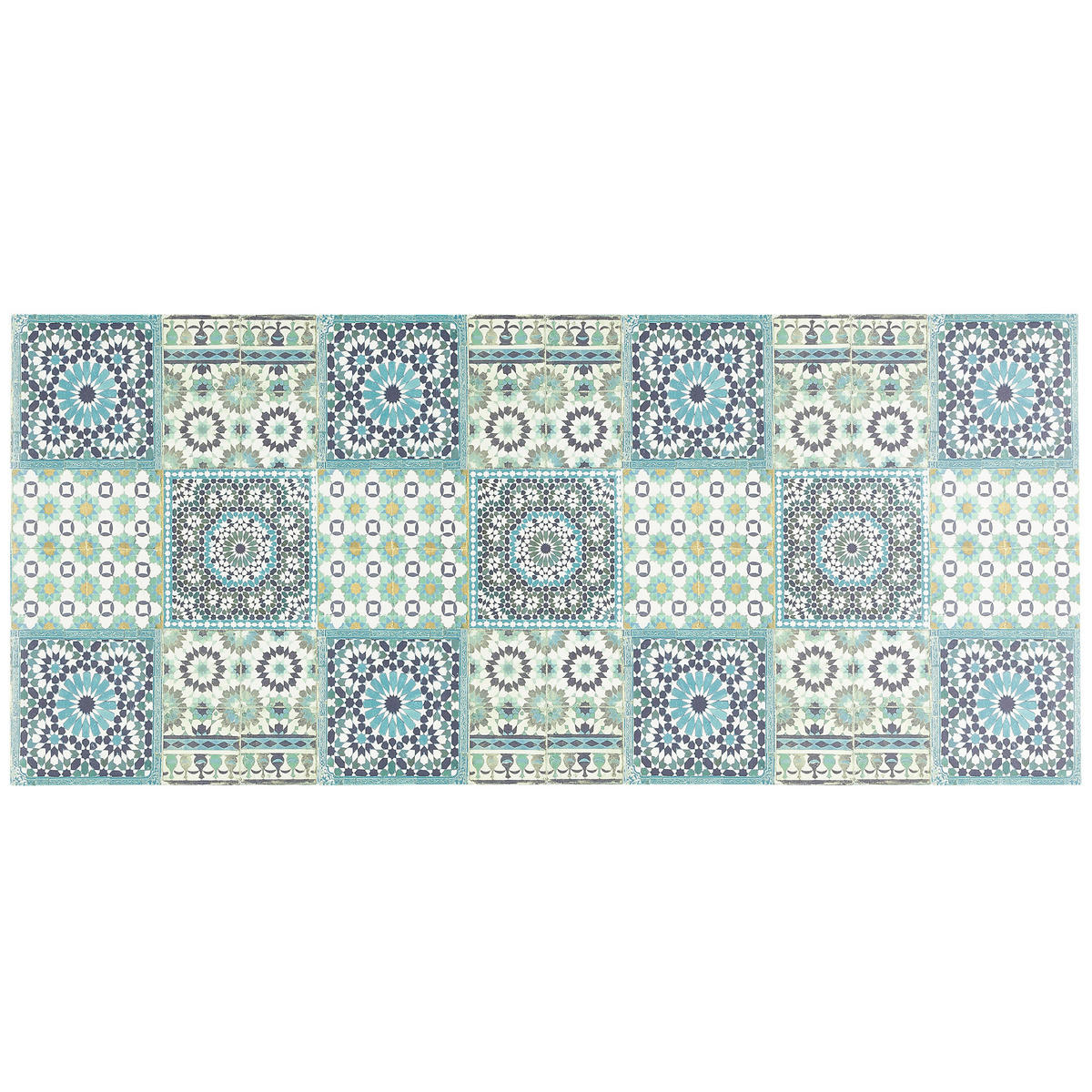 VINYL TEPPICH KÜCHENLÄUFER EVORA MOSAIK - Türkis, Textil (49/140cm) - Pergamon