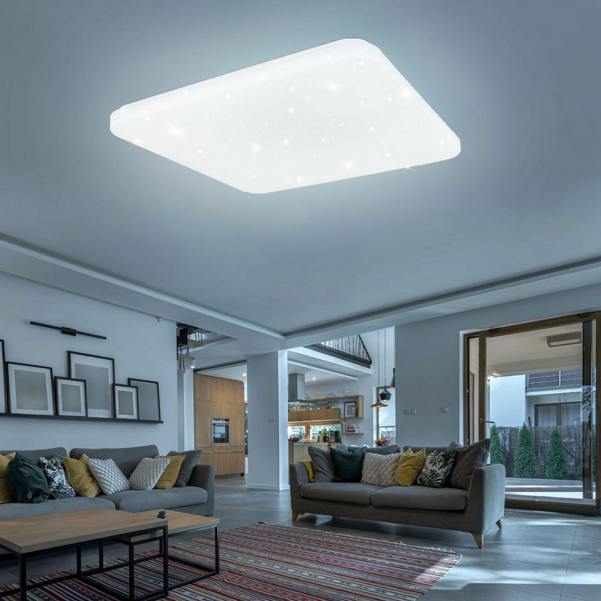 LED DECKENLEUCHTE SAJAMA Weiß - Weiß, Metall (53/53/7.7cm) - Globo Lighting