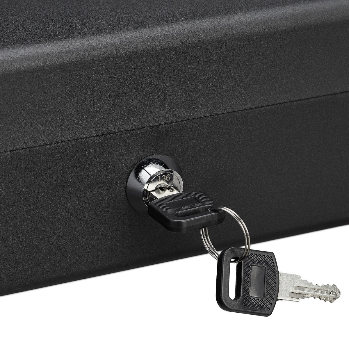 GELDKASSETTE Euro-Münzzählbrett - Schwarz, Kunststoff/Metall (30.5/8.5/24.5cm) - Relaxdays