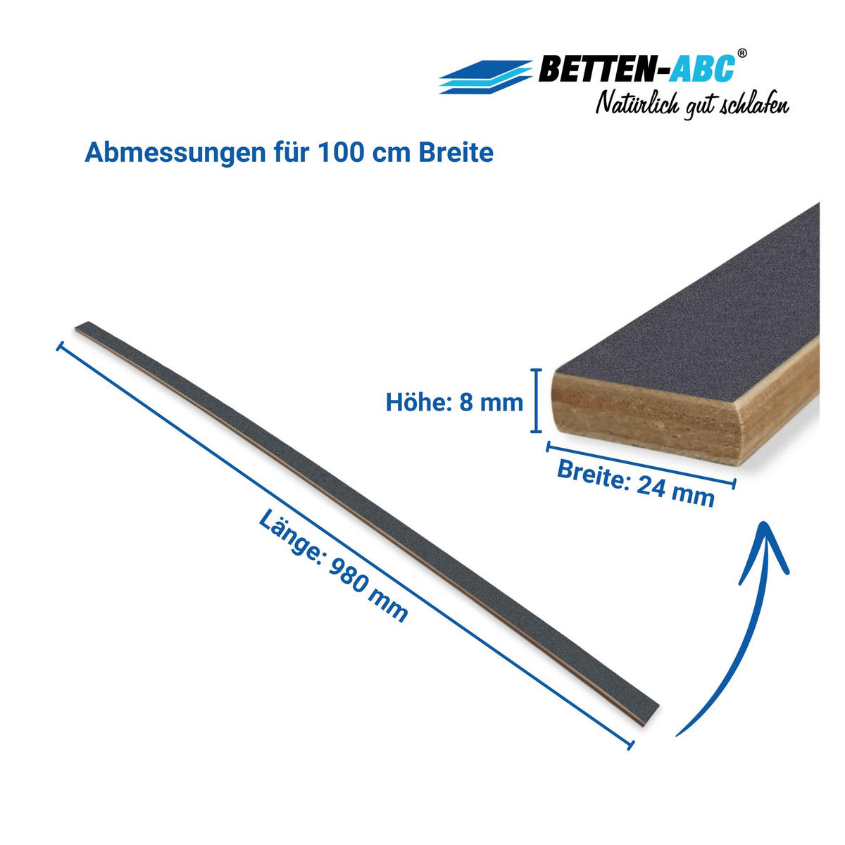ERSATZ-FEDERHOLZLEISTEN aus Schichtholz im 5er Set passend für viele gängige Lattenroste - Hellgrau, Holz (2.4/100cm) - Betten-ABC