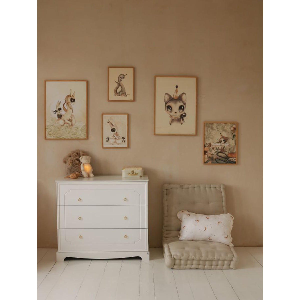 DĚTSKÁ KOMODA Royal Bílá - bílá, kompozitní dřevo (103/90/50cm) - Petits-meubles