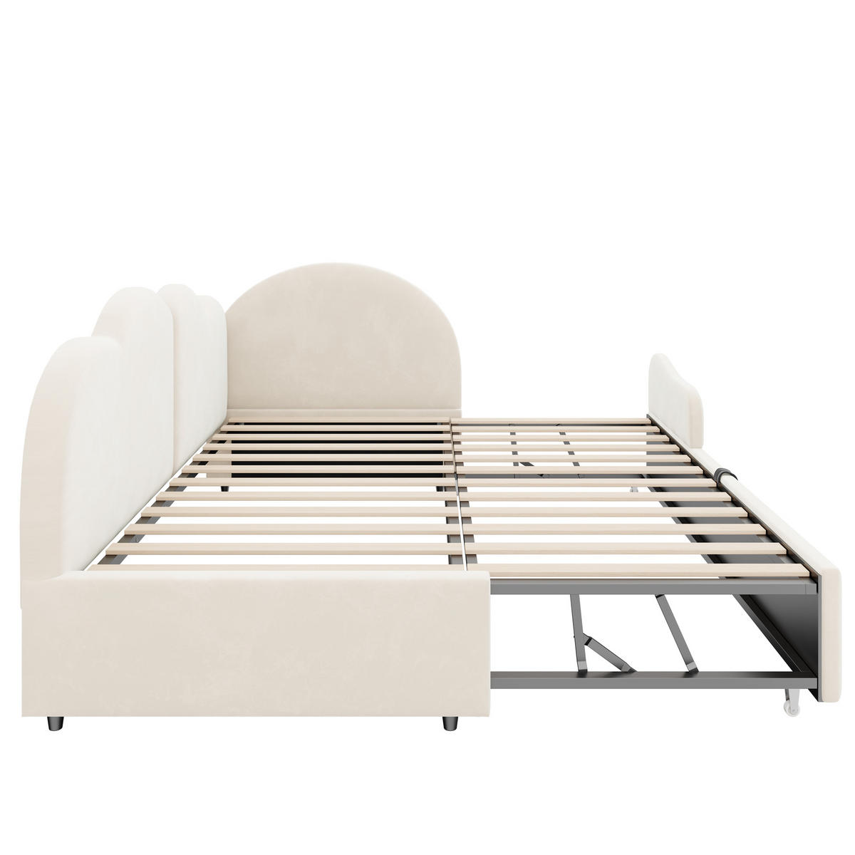 AUSZIEHBETT 90/200/190 cm L-Form, DE-41688, in Beige - Beige, Metall (90/200cm) - ComfortXL