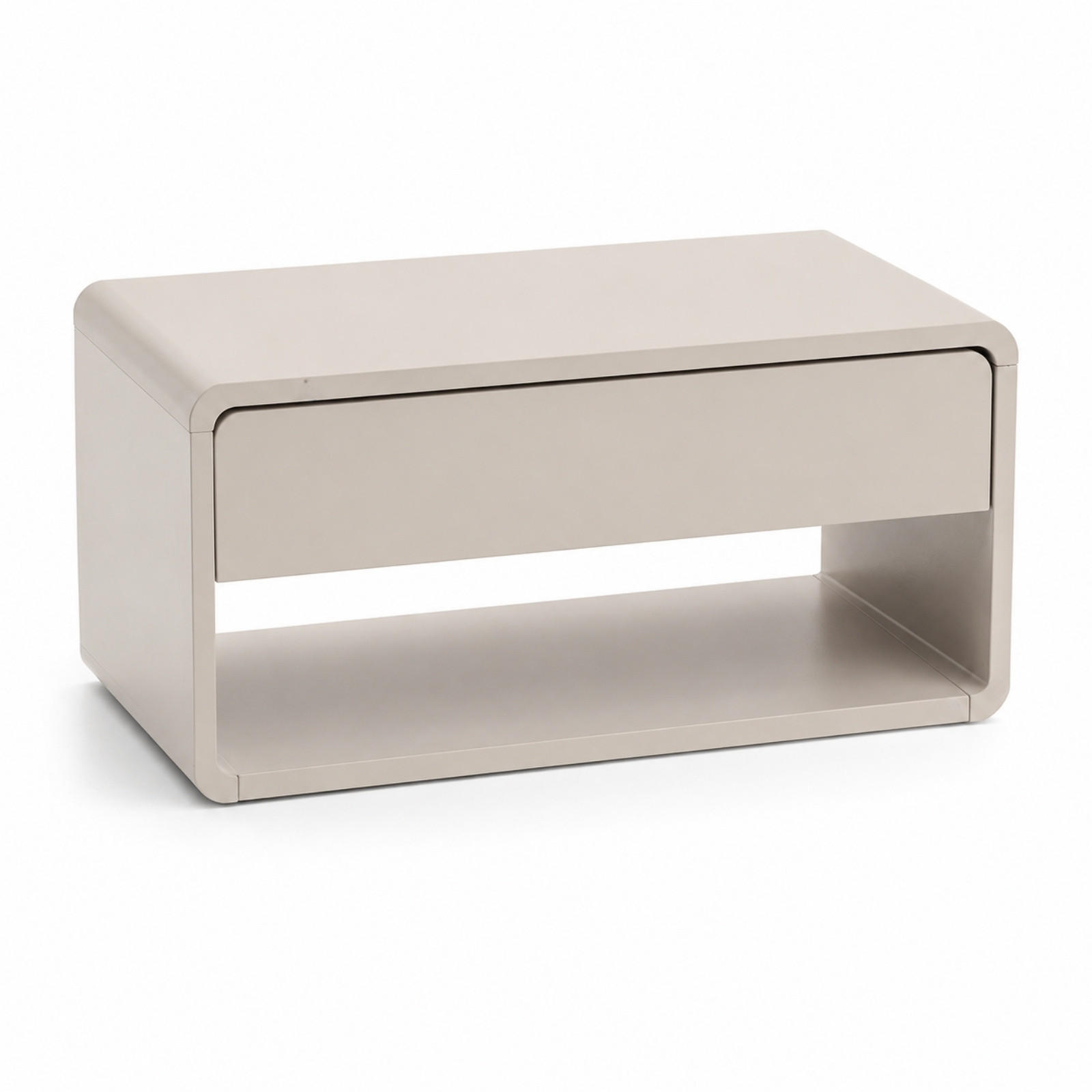 WAND-NACHTTISCH mit Schublade und Regal 46/25/21 cm - Beige, Holzwerkstoff (25/21/46cm) - SCENA LIVING