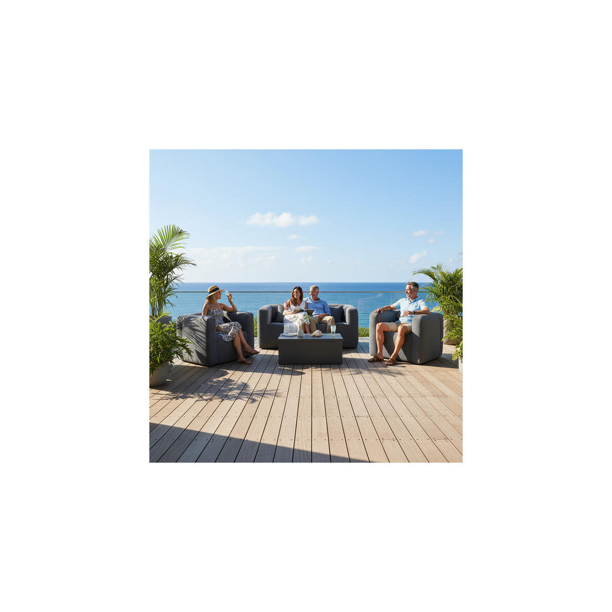 SESSEL aufblasbar - Innen- und Außenbereich - Farbe Dunkelgrau - Dunkelgrau, Kunststoff (66/78/93cm) - Terracotta